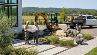 Landscaping team providing custom landscape design services in Indianapolis, IN