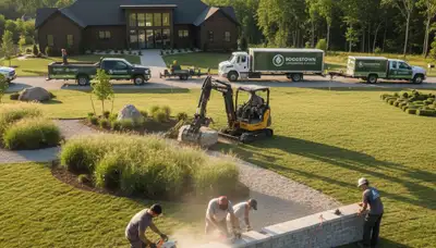 Landscaping team serving Indianapolis, IN with professional landscape design and maintenance services