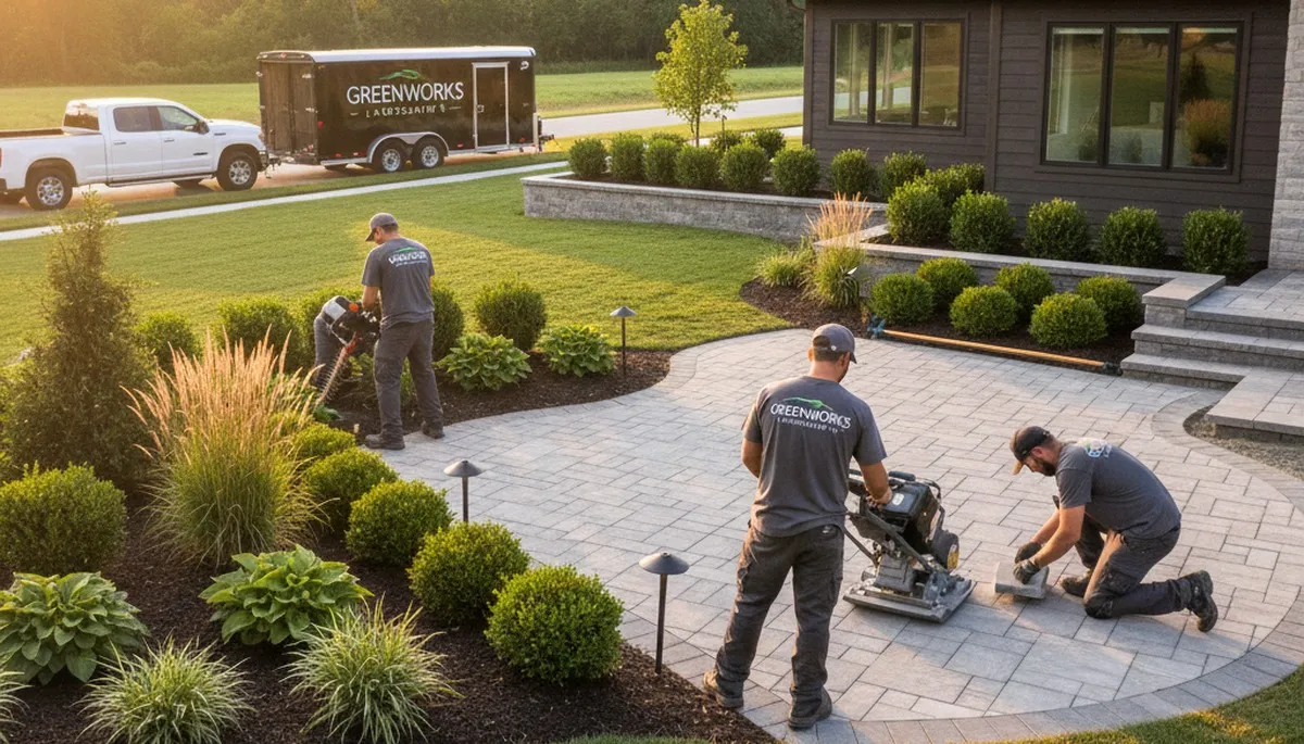 Landscaping team in Indianapolis, IN providing professional landscape design and installation services