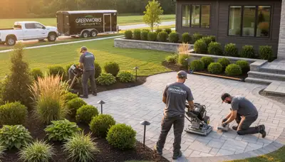Landscaping team in Indianapolis, IN providing professional landscape design and installation services