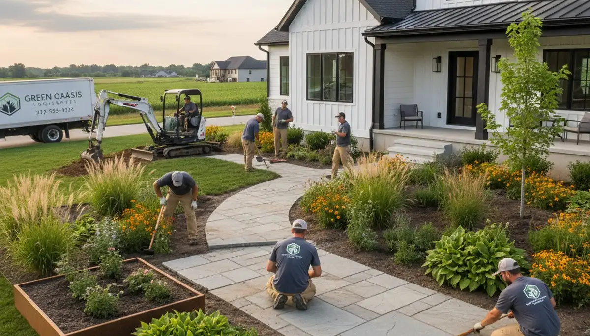 Landscaping service in Indianapolis, IN for custom landscape design and yard maintenance