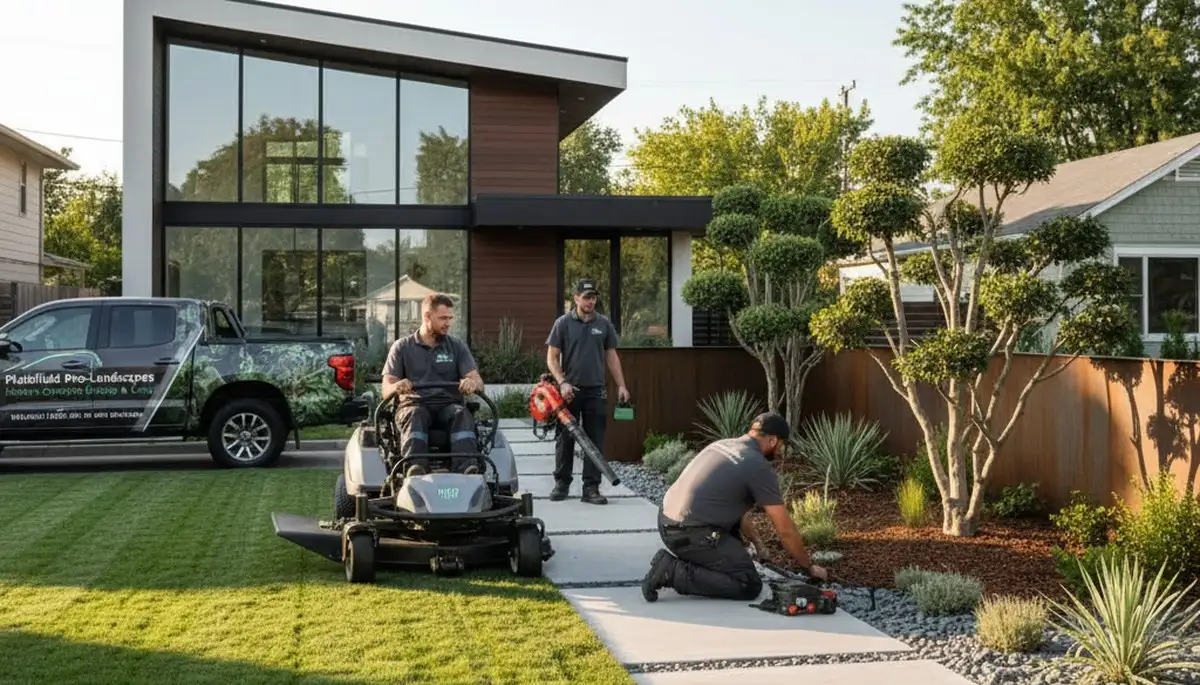 Landscaping crew serving Indianapolis, IN with professional lawn and garden design services
